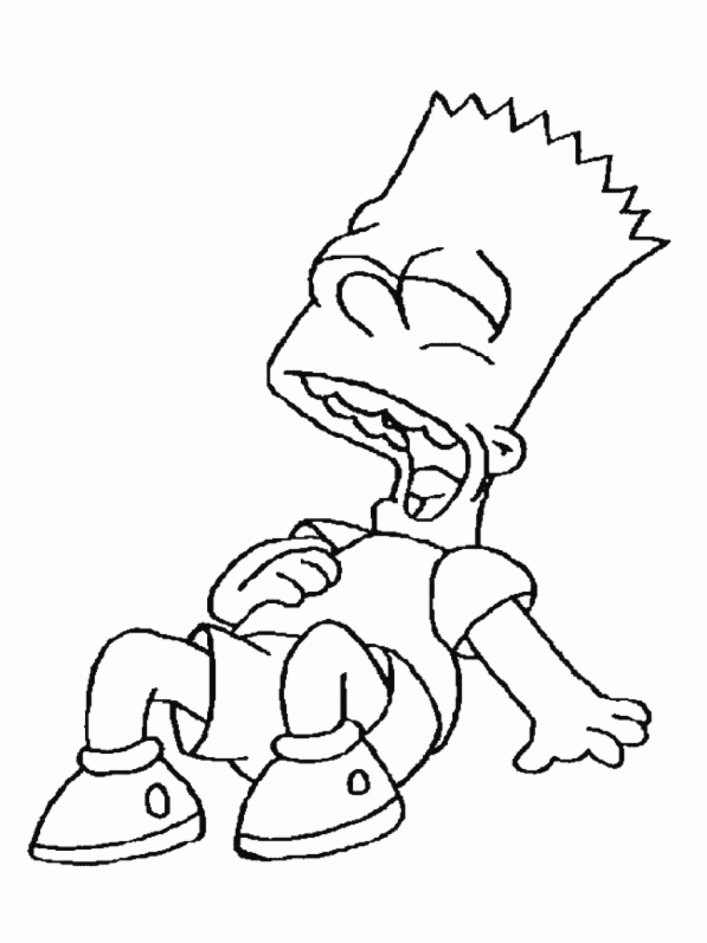 Desenho do Bart Sorrindo Sentado para Colorir e Pintar
