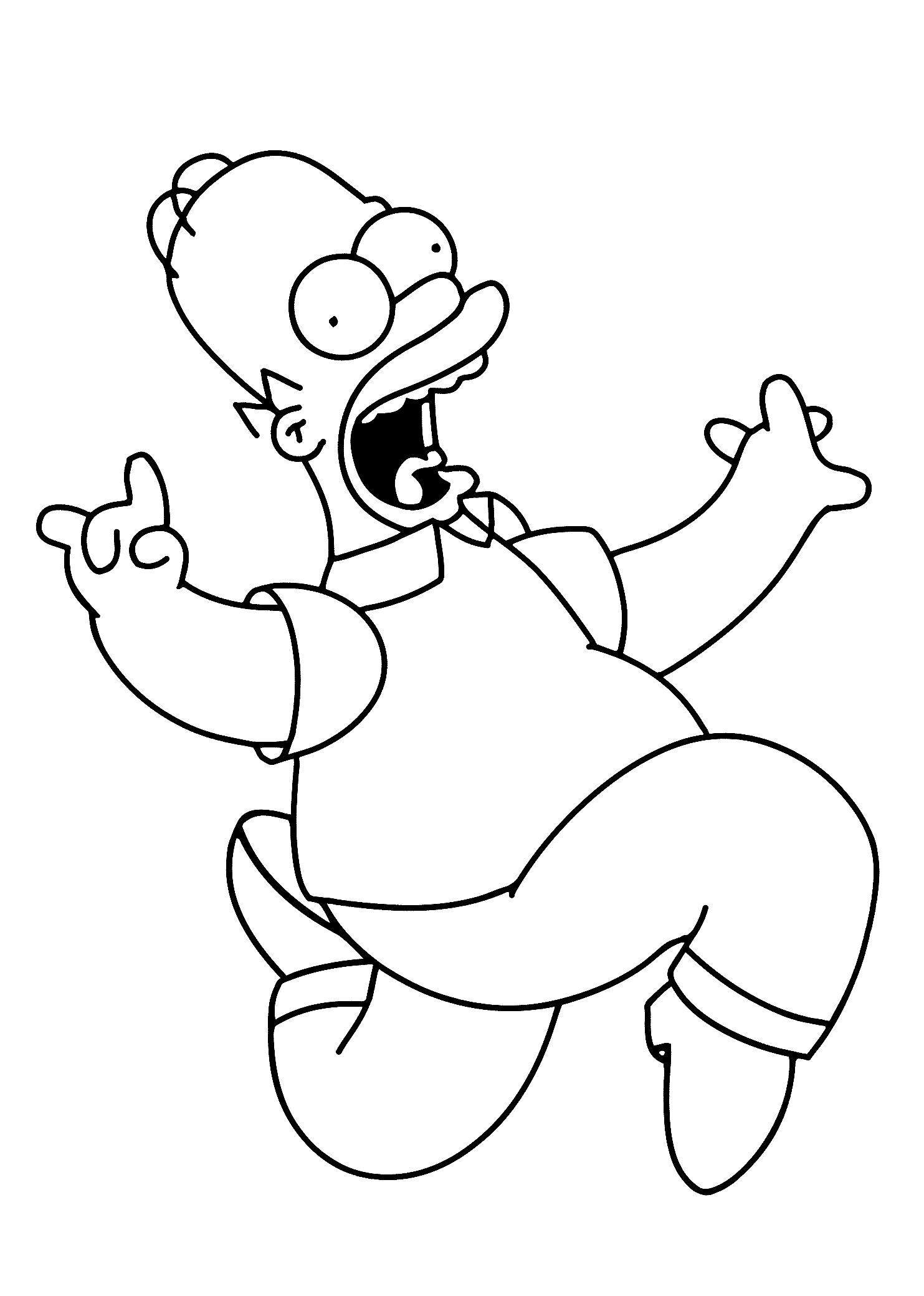 Desenho do Homer Correndo Muito para Colorir Grátis e Pintar