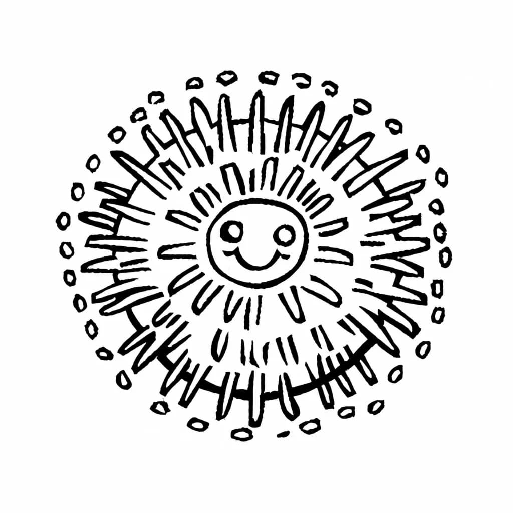 Desenho de Lindo Ouriço do Mar para Colorir e Pintar