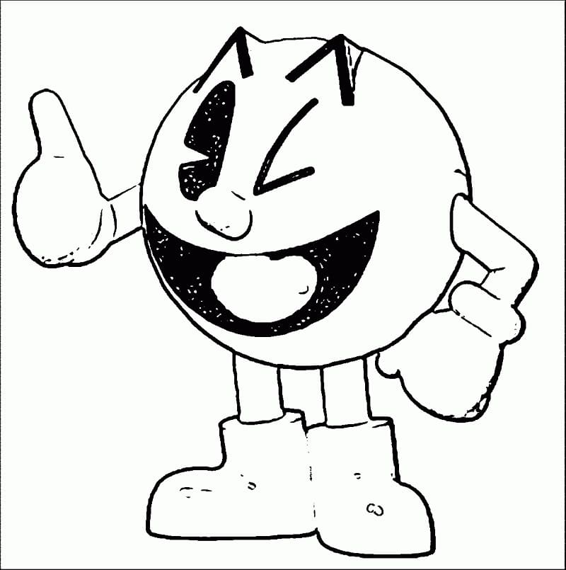 Desenho Pacman Fácil para Colorir e Pintar