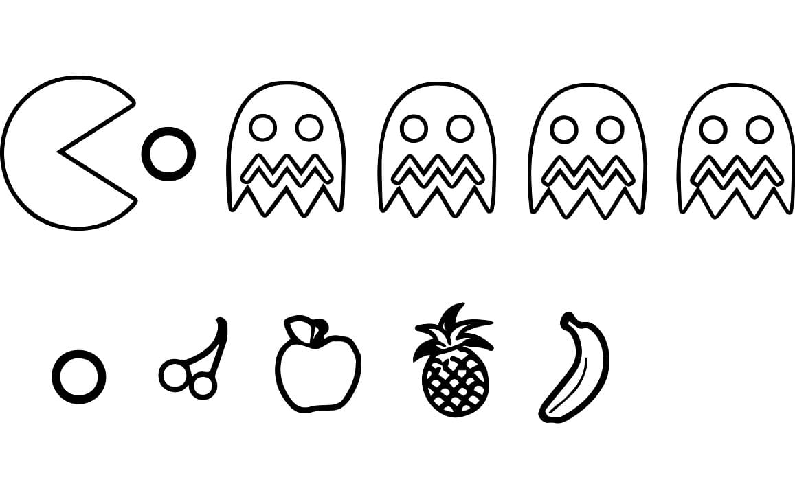 Desenho Pacman para Colorir Lápis de Cor e Pintar