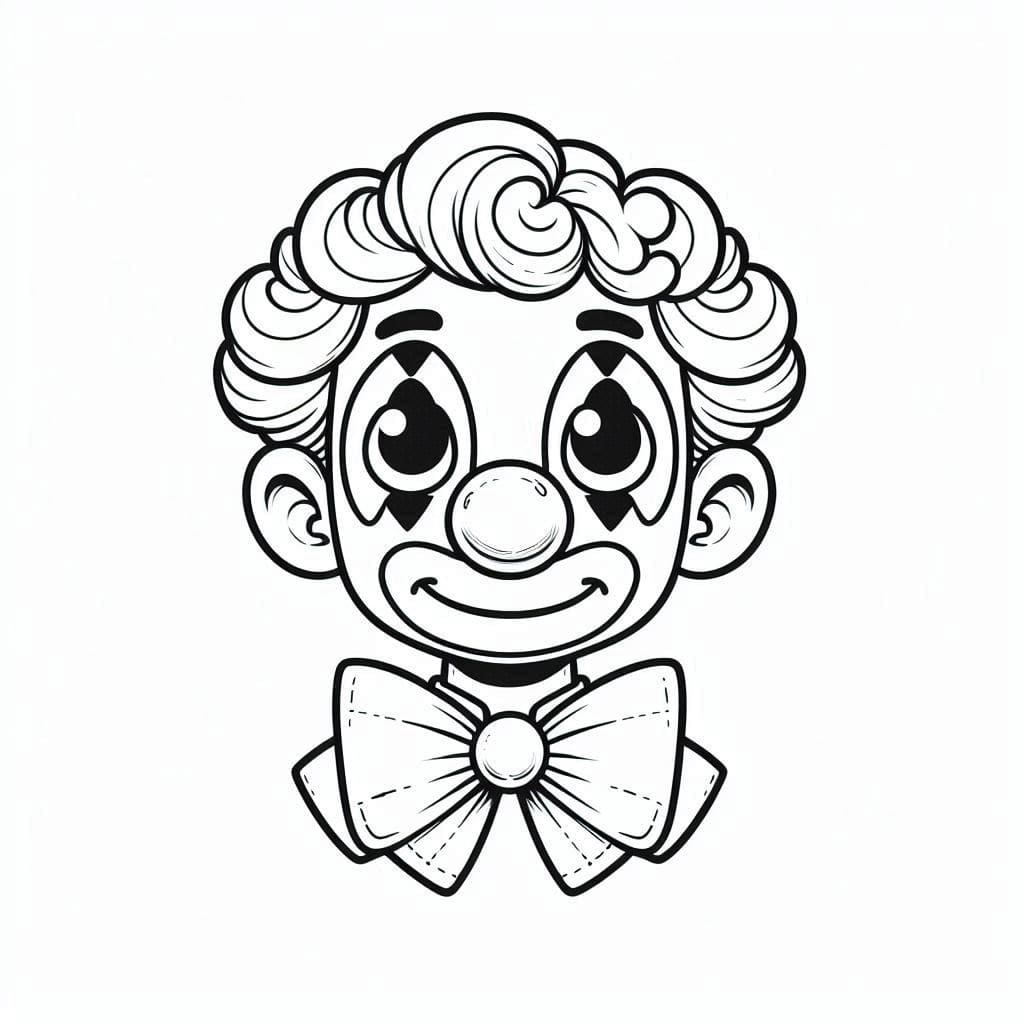 Desenho de Palhaço Alegre para Colorir e Pintar