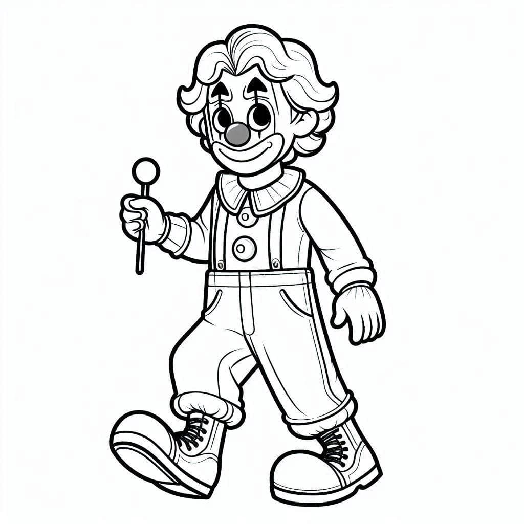Desenho de Palhaço Feliz para Colorir e Pintar