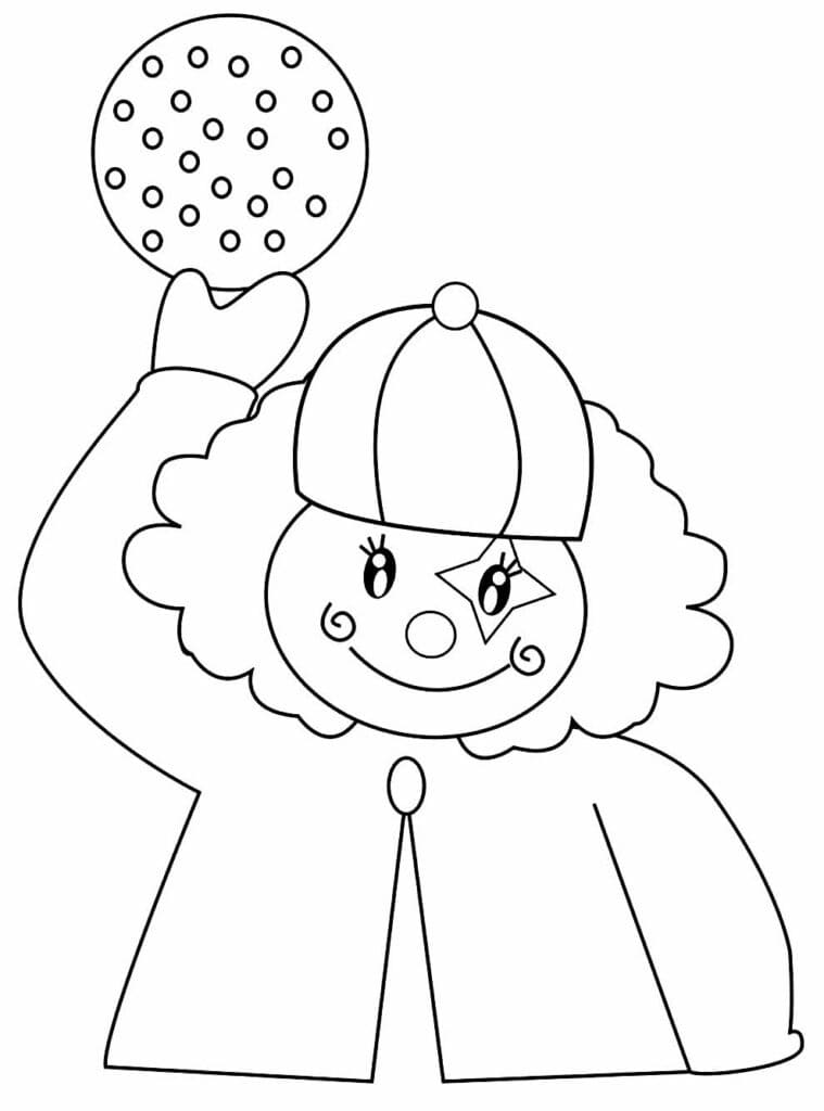 Desenho de Palhaço Muito Fofo para Colorir e Pintar