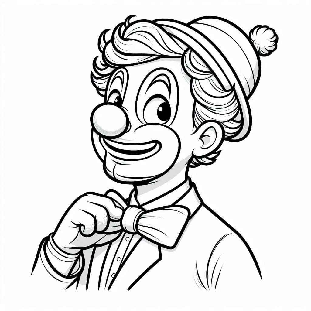 Desenho de Palhaço Simpático para Colorir e Pintar