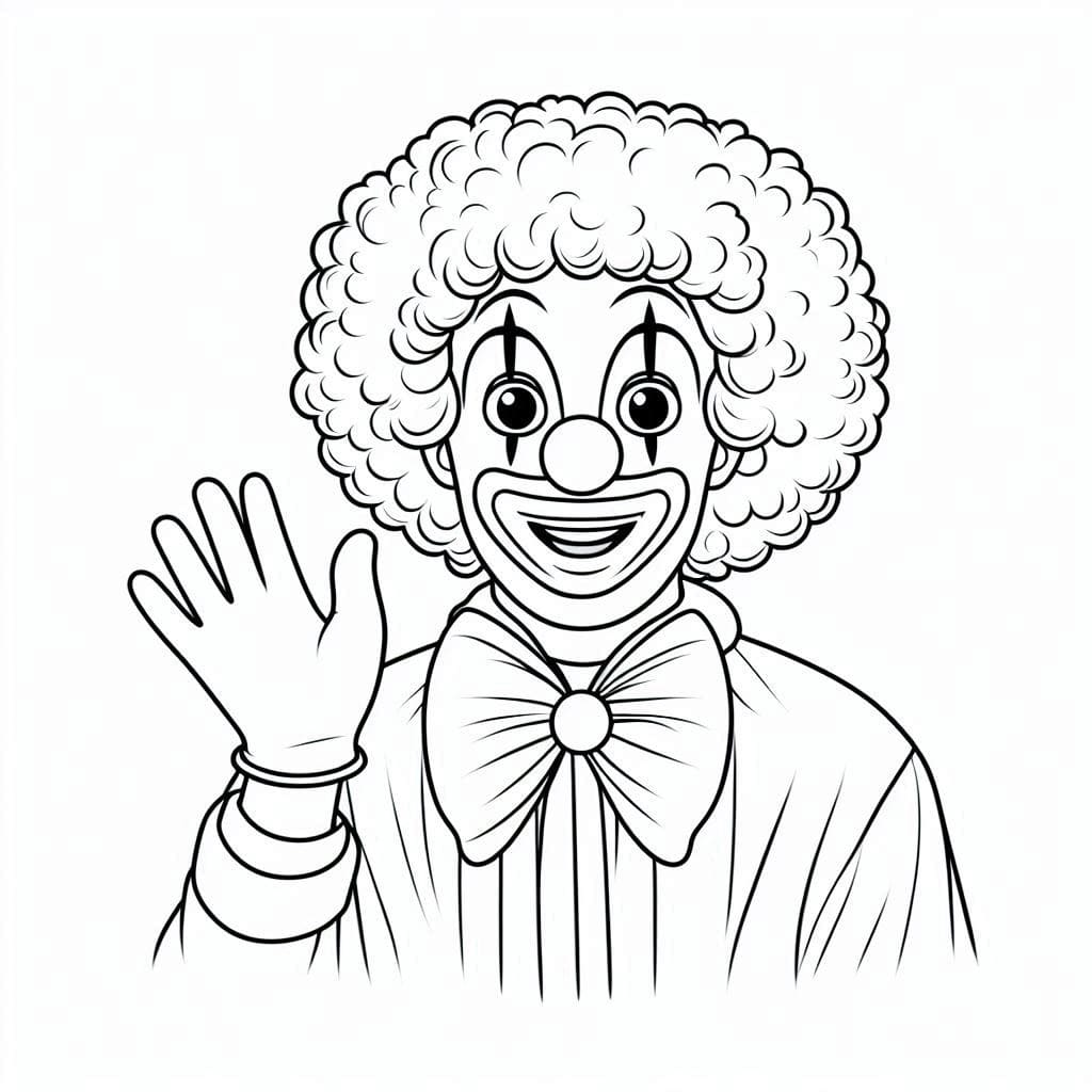 Desenho de um Palhaço Fofo para Colorir e Pintar
