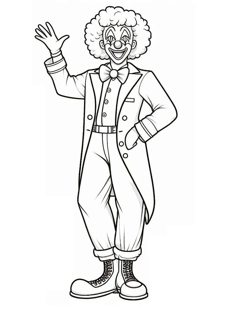 Desenho de um Palhaço Muito Feliz para Colorir e Pintar