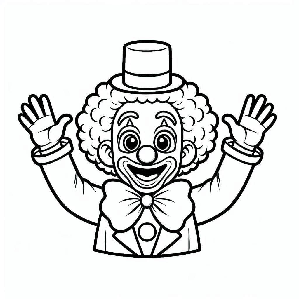 Desenho de um Palhaço Simpático para Colorir e Pintar