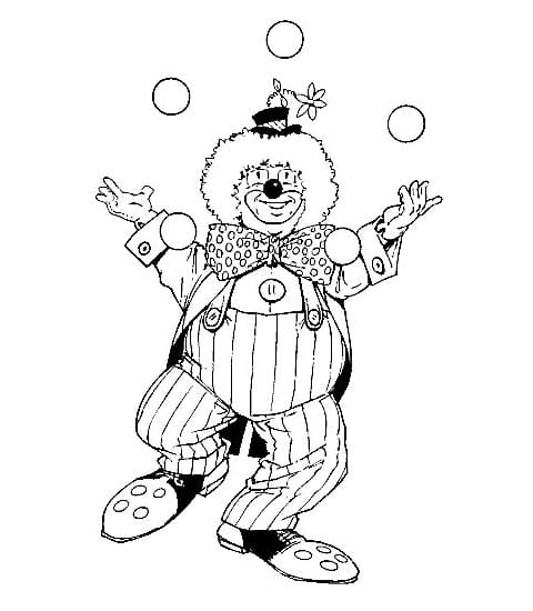 Desenho Palhaço Bonito para Colorir e Pintar