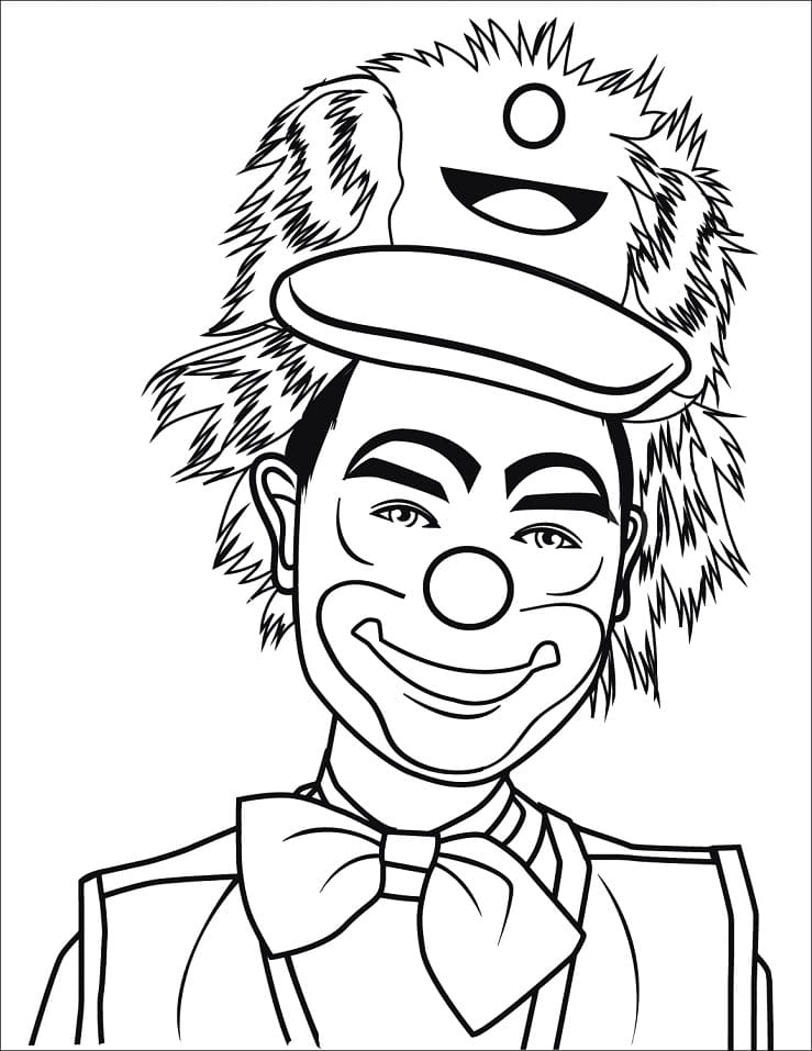 Desenho Palhaço Sorrindo 1 para Colorir e Pintar