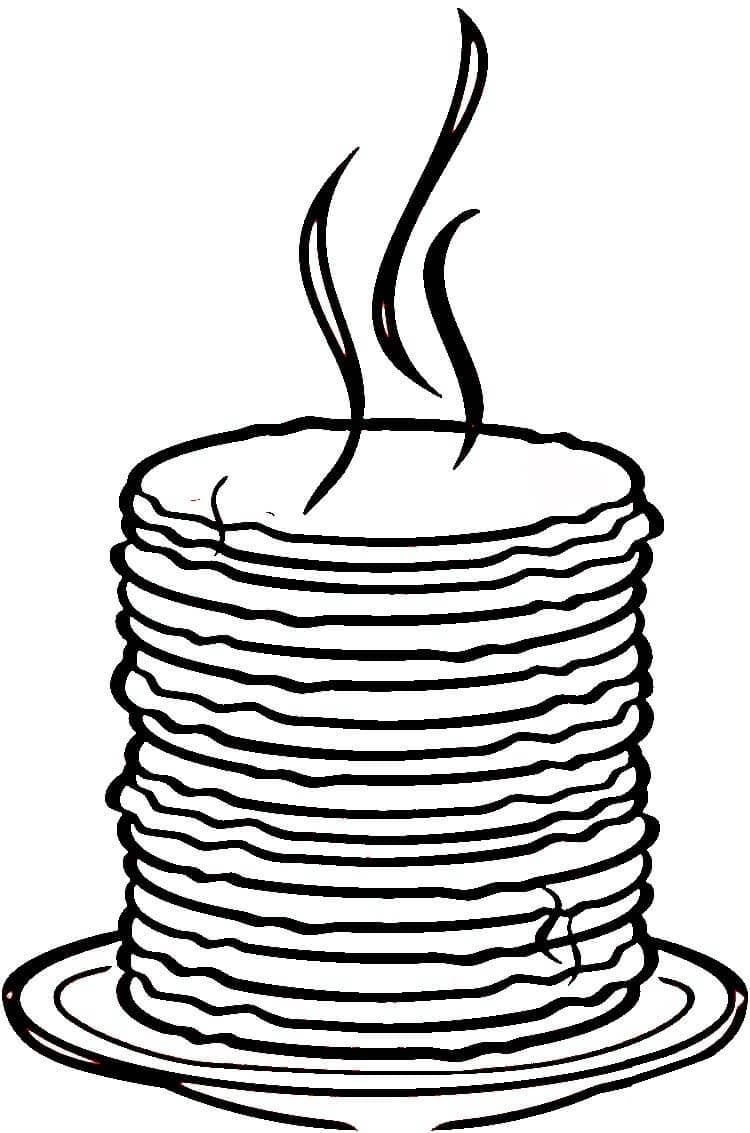 Desenho Montês de Panquecas para Colorir e Pintar