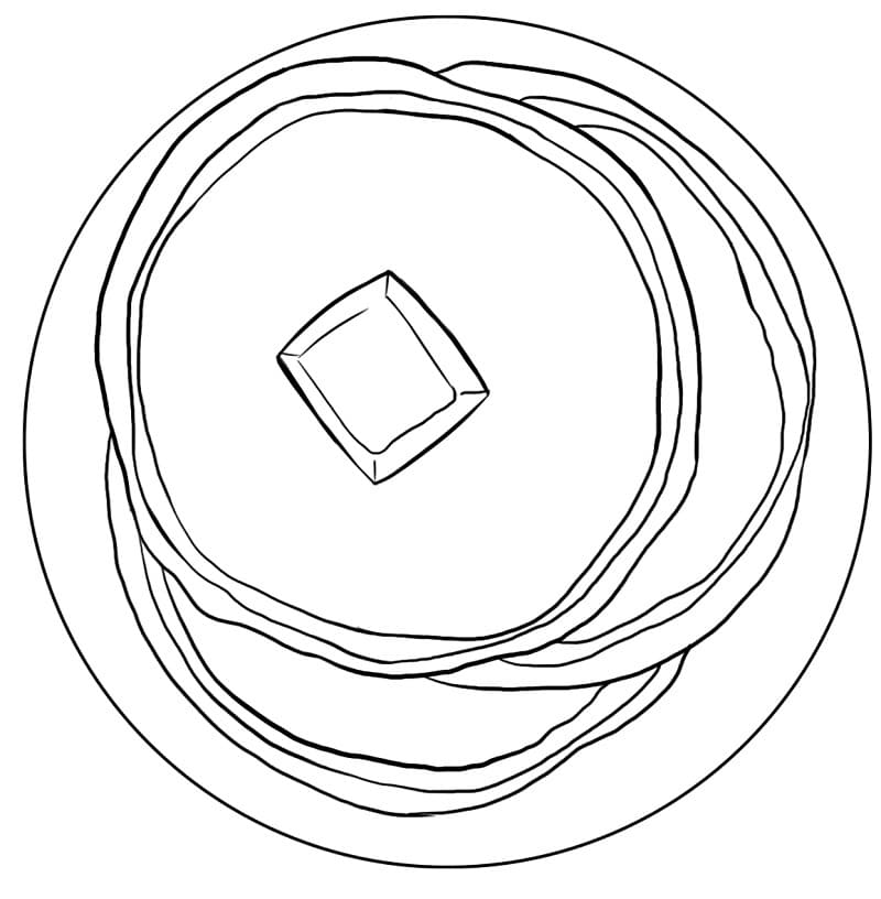 Desenho Panqueca Bonita para Colorir e Pintar