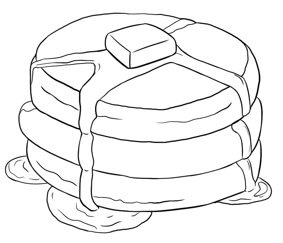 Desenho Panqueca Download Pdf para Colorir e Pintar