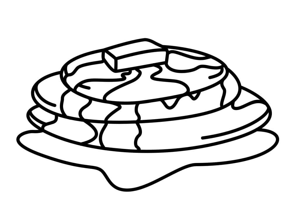 Desenho Panqueca Fácil para Colorir e Pintar