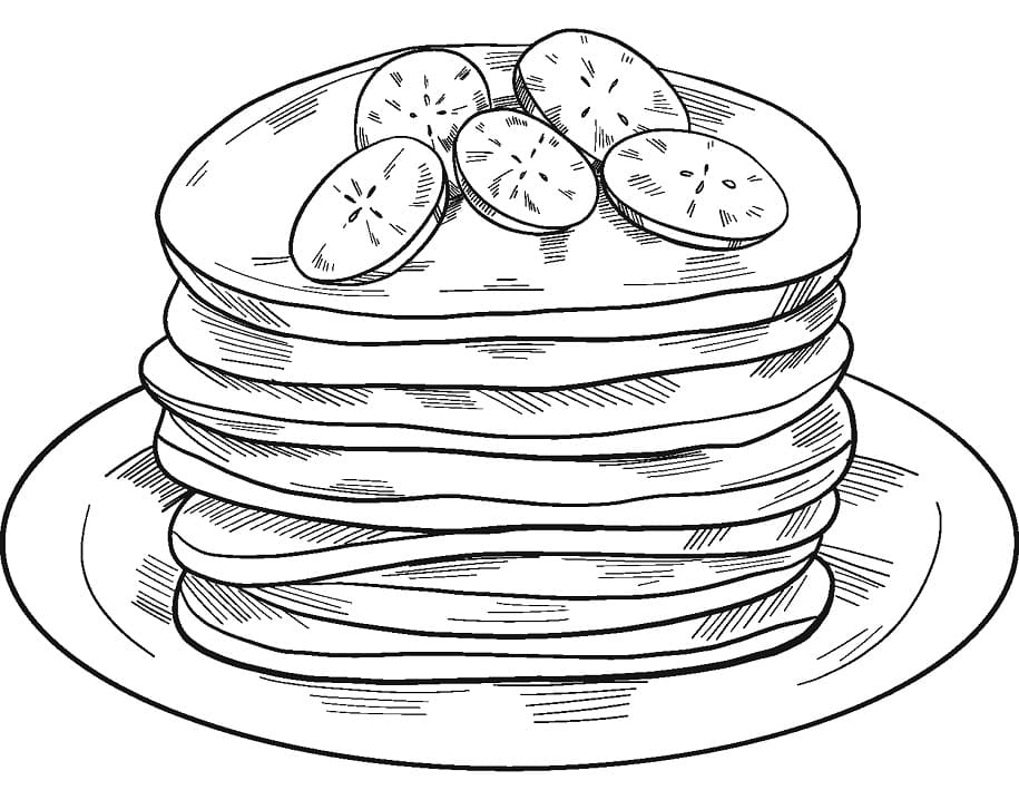 Desenho Panqueca Kawaii para Colorir e Pintar