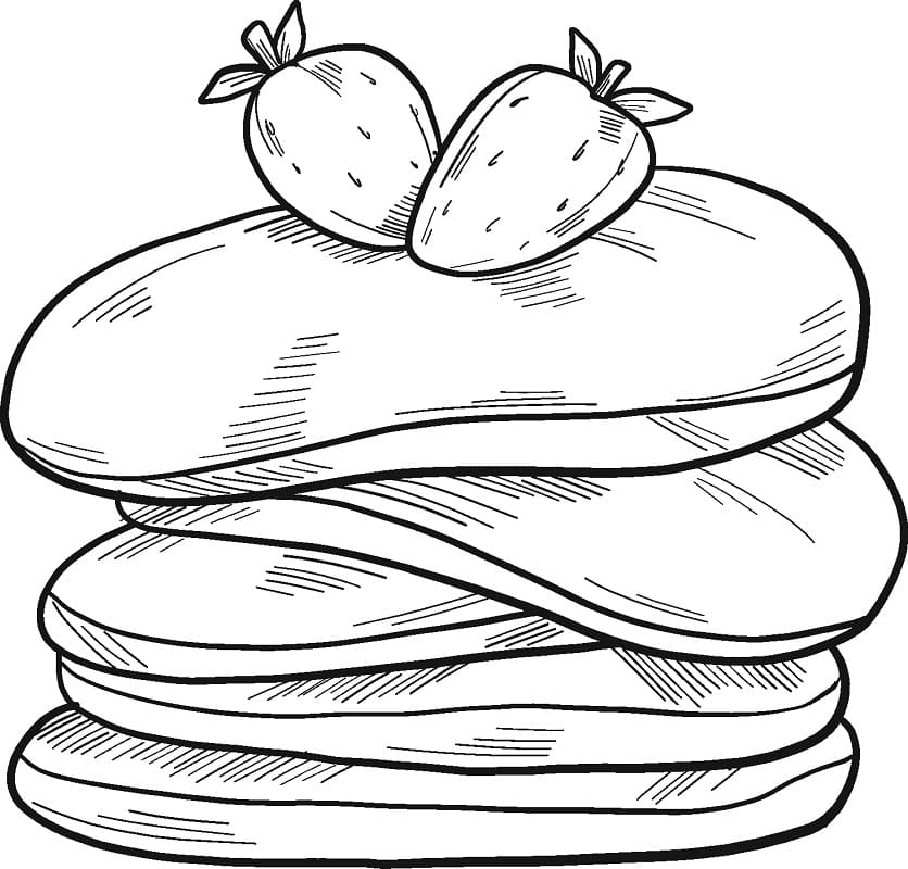 Desenho Panqueca para Colorir e Pintar