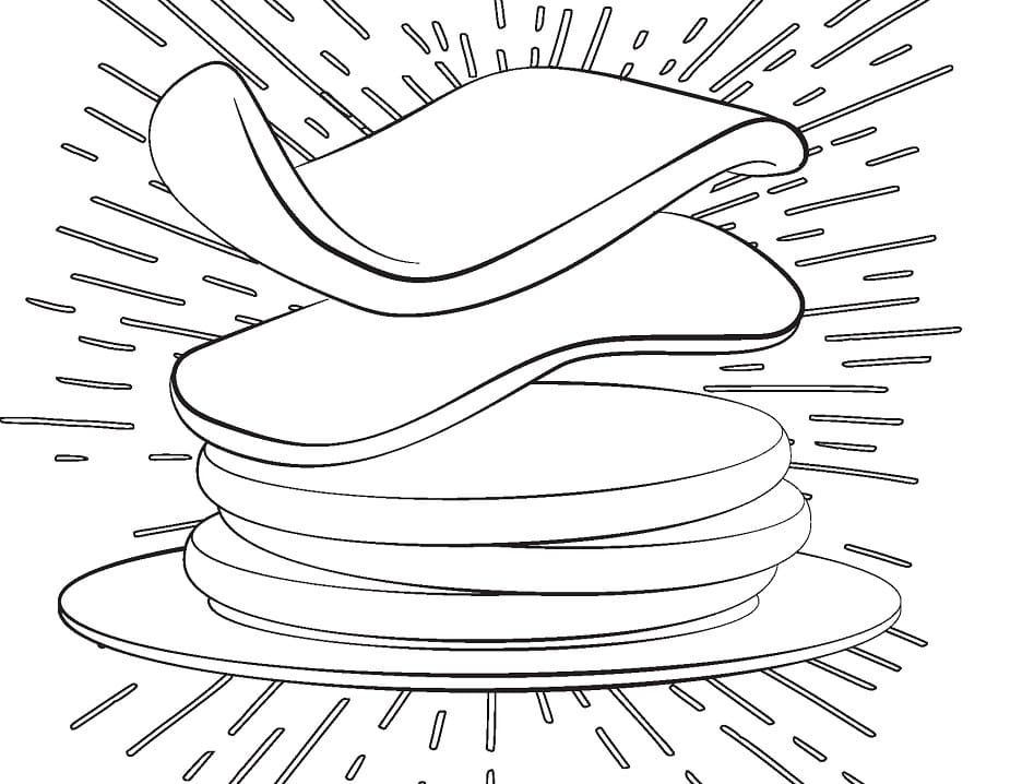 Desenho Panqueca para Colorir Giz de Cera e Pintar