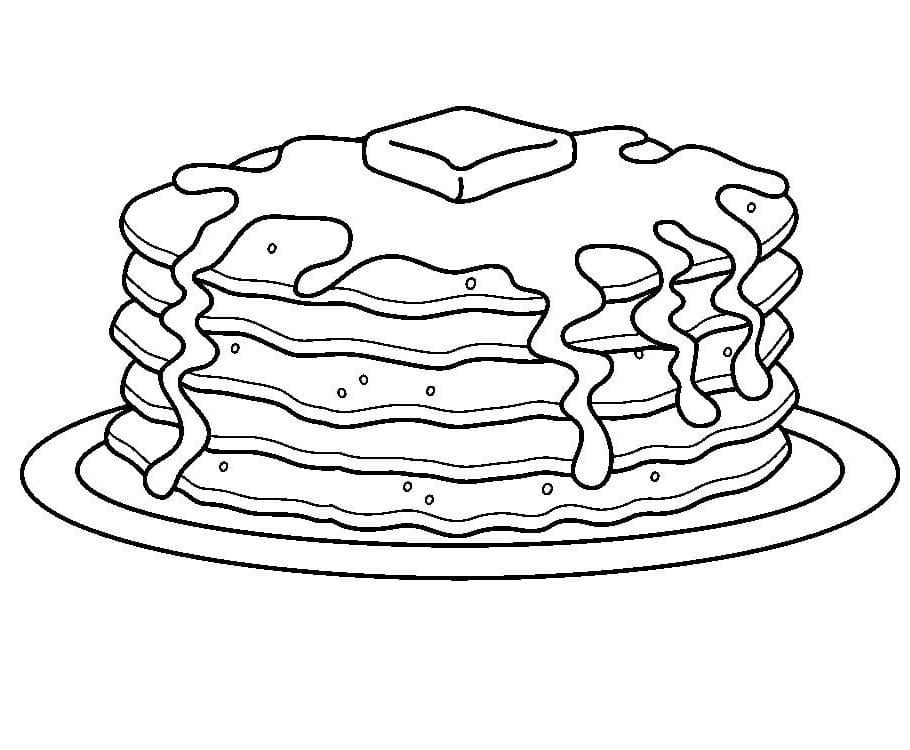 Desenho Panqueca para Colorir Lápis de Cor e Pintar