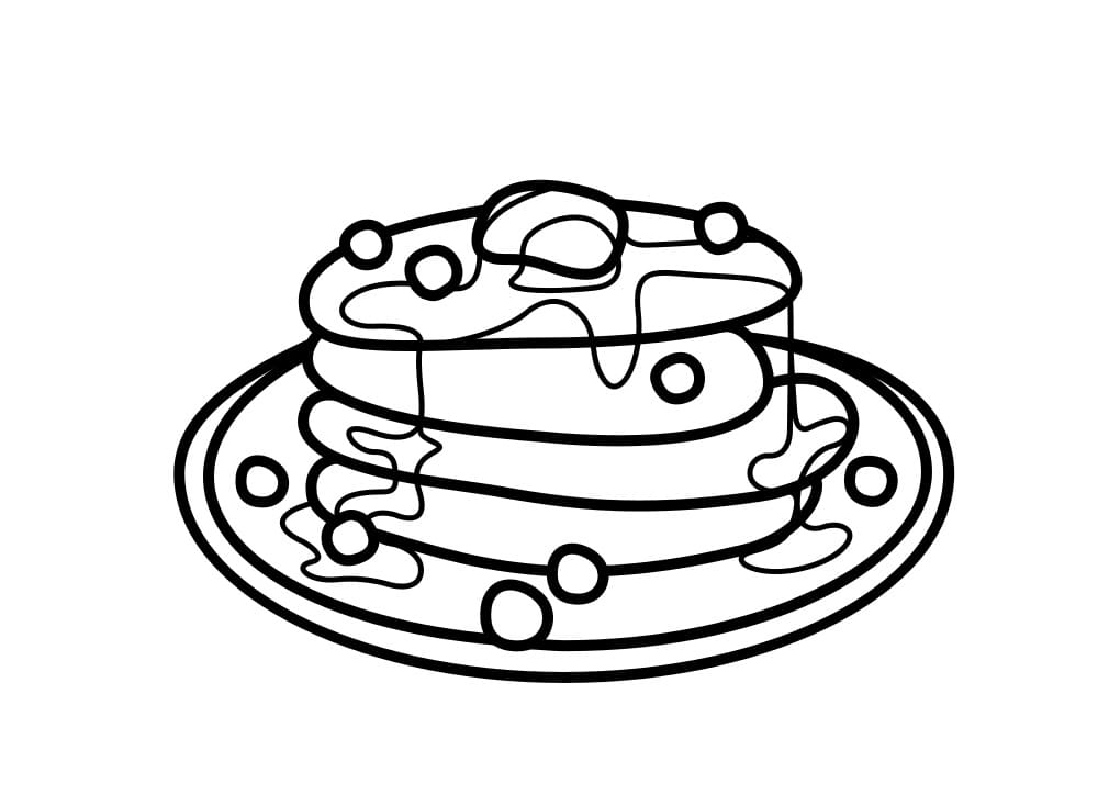 Desenho Panqueca Pdf para Imprimir e Pintar