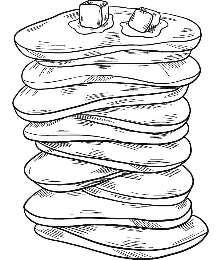 Desenho Panquecas para Colorir e Pintar