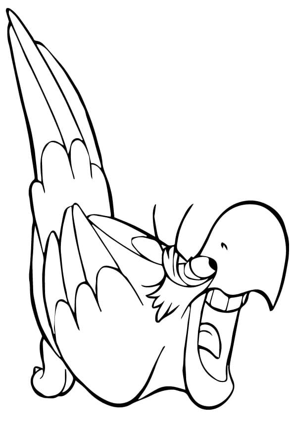Desenho de Papagaio Muito Engraçado para Colorir e Pintar
