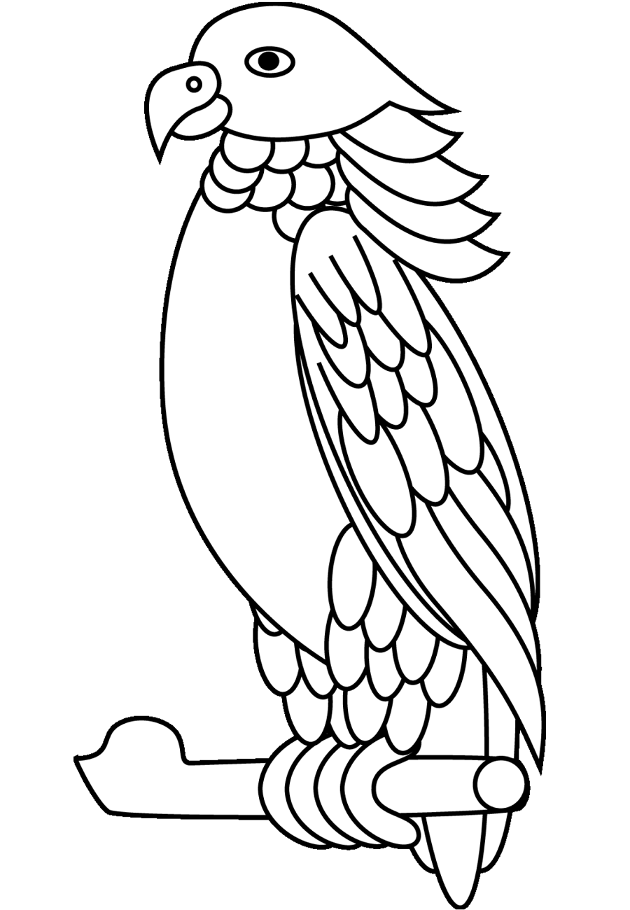 Desenho de Papagaio Imperial Pdf para Colorir e Pintar