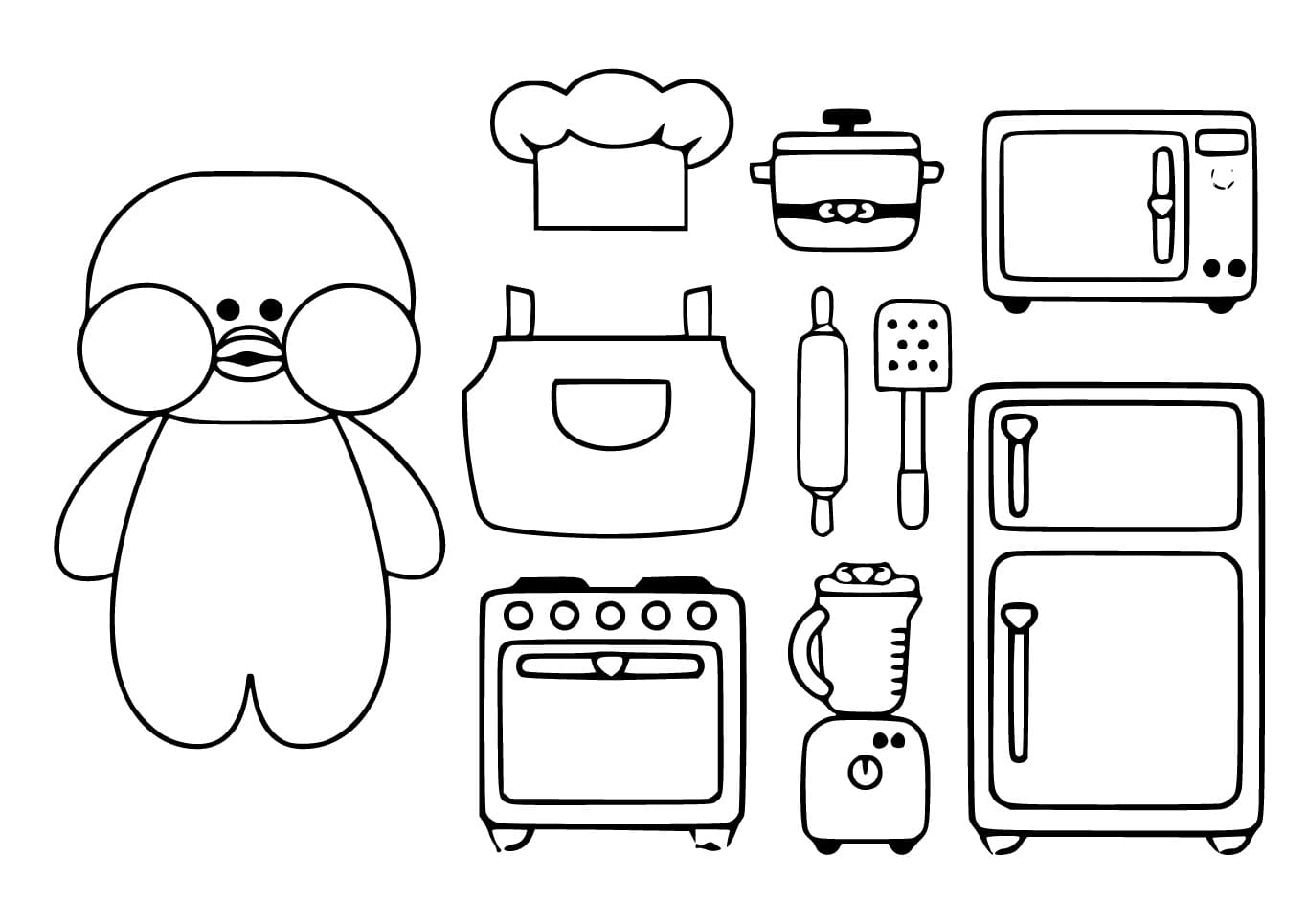 Desenho de Paper Duck Grátis para Crianças para Colorir e Pintar