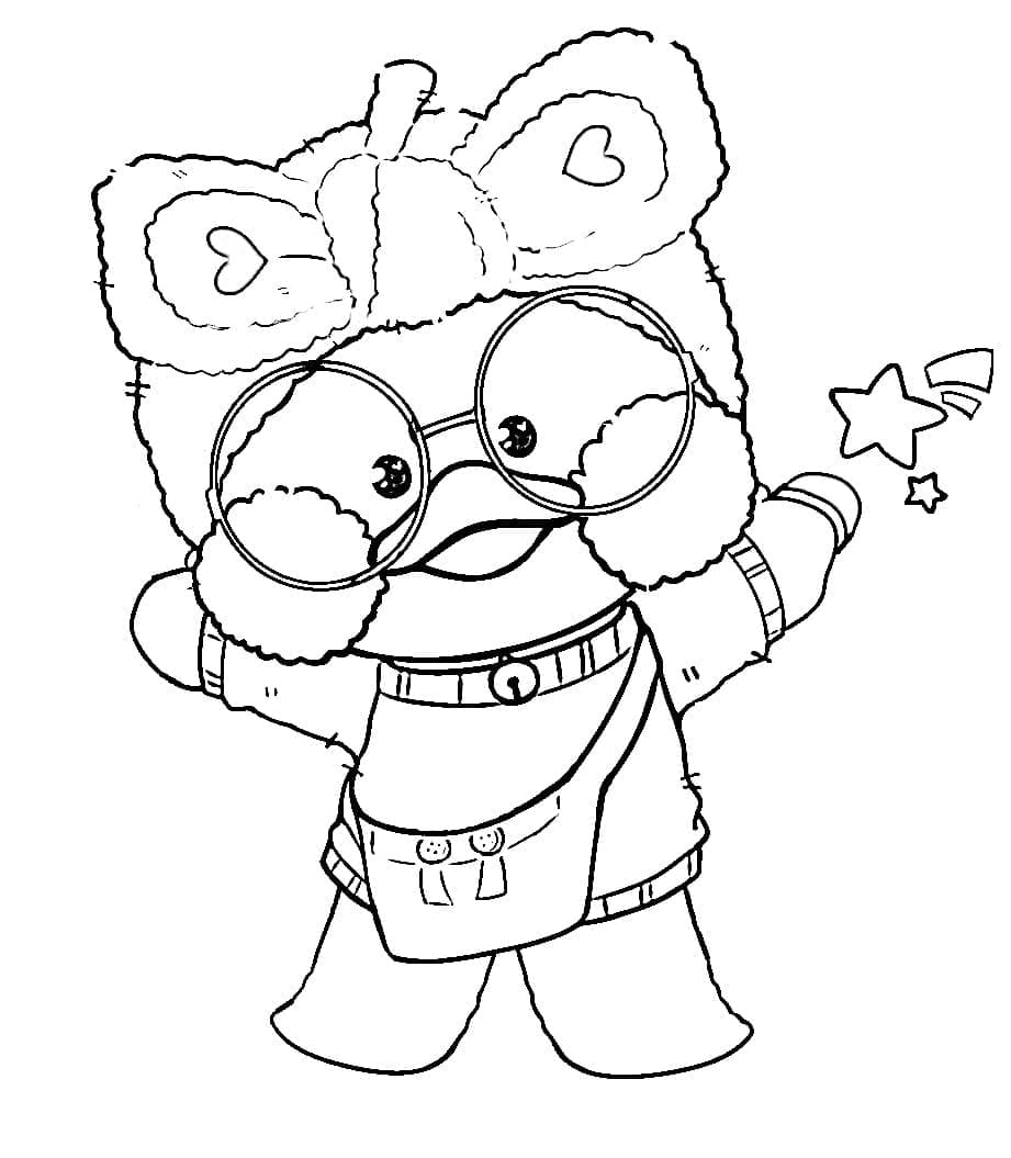 Desenho de Paper Duck Lalafanfan para Colorir e Pintar