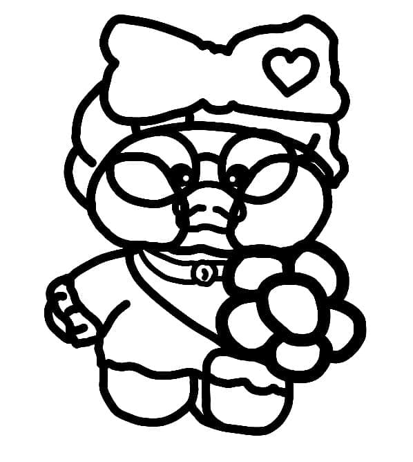Desenho de Pato Lalafanfan Imprimivel Grátis para Crianças para Colorir e Pintar