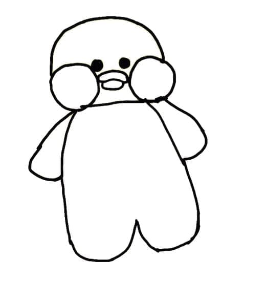 Desenho de Pato Lalafanfan para Crianças de 2 Ano para Colorir e Pintar
