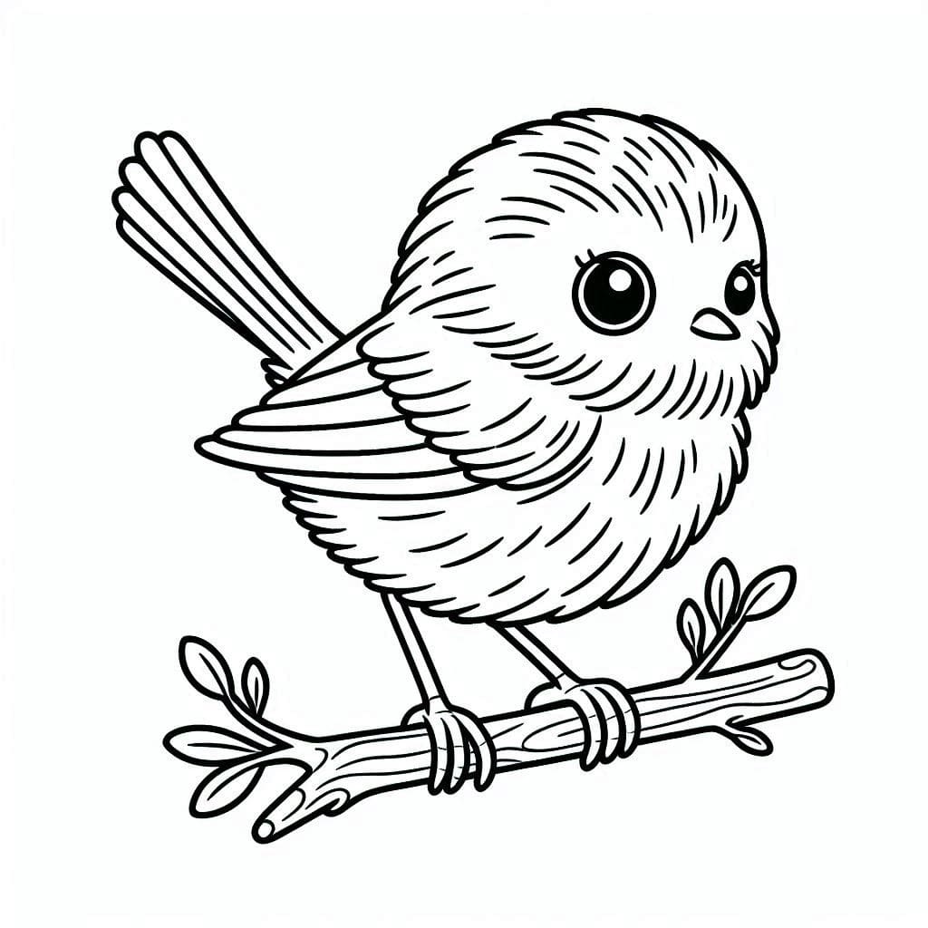 Desenho de Passarinho Grátis para Crianças para Colorir e Pintar