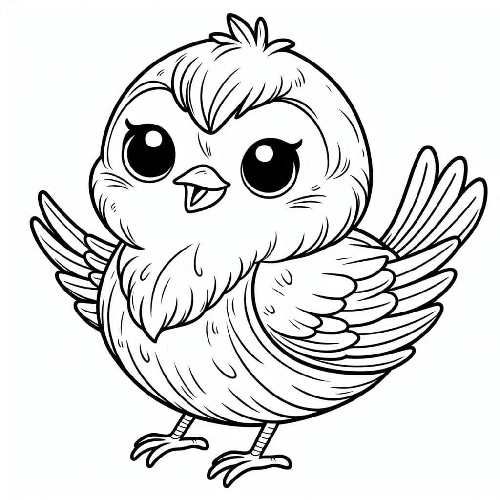 Desenho de Passarinho Grátis para Colorir e Pintar