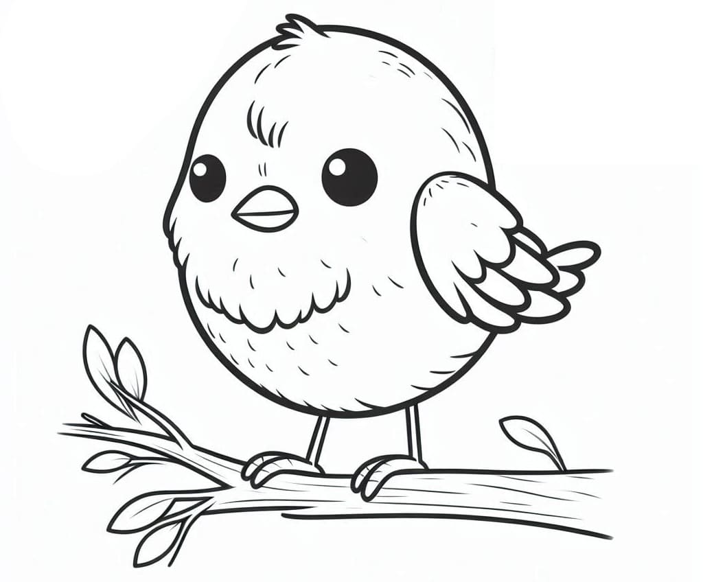 Desenho de Passarinho Imprimivel Grátis para Crianças para Colorir e Pintar