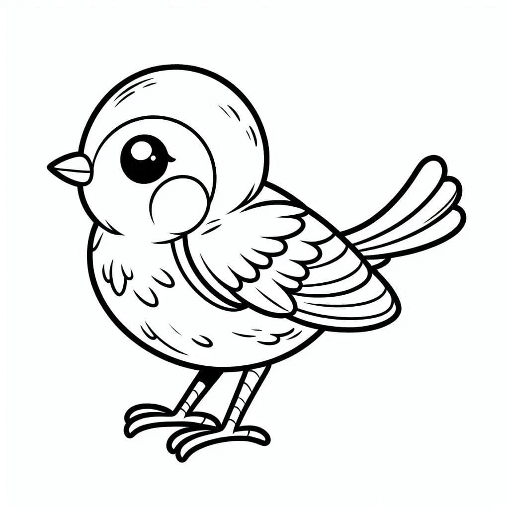 Desenho de Passarinho Imprimivel Grátis para Colorir e Pintar