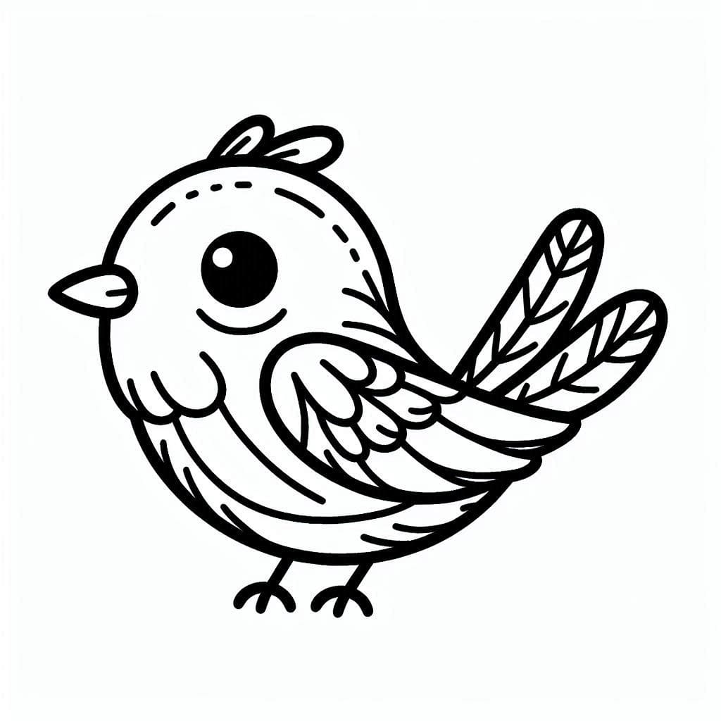 Desenho de Passarinho Imprimivel para Crianças para Colorir e Pintar