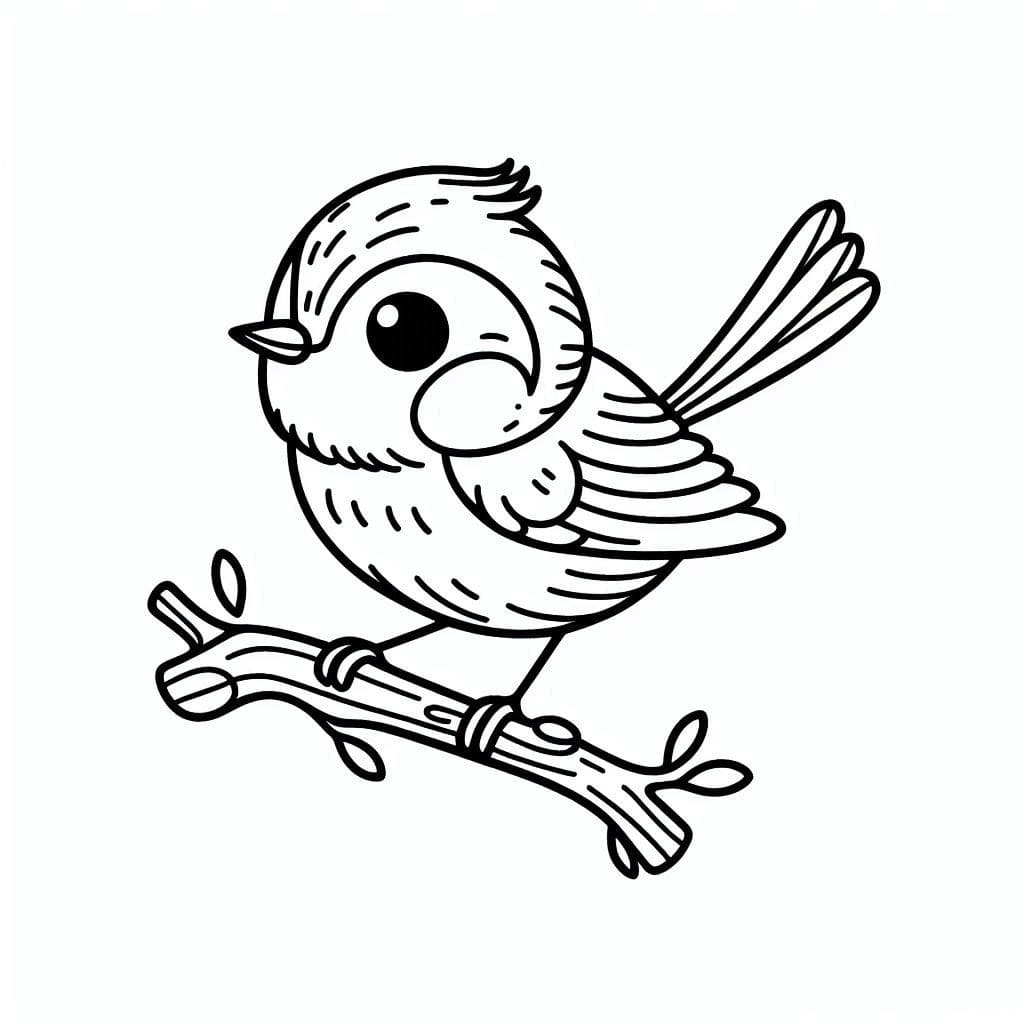 Desenho de Pintura de Passarinho para Colorir e Pintar