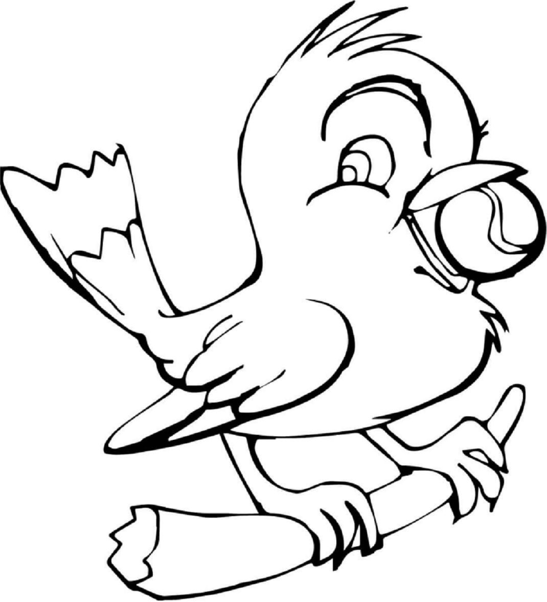 Desenho Pássaro Infantil para Colorir e Pintar