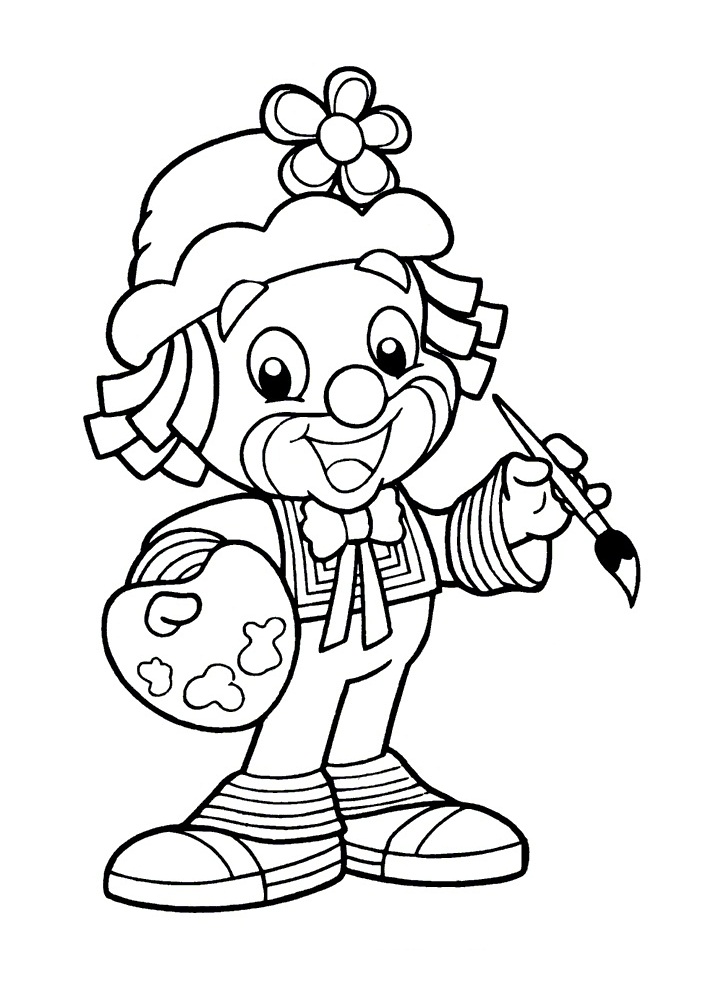 Desenhos do Patati Patata Pintor de Quadro para Colorir e Pintar