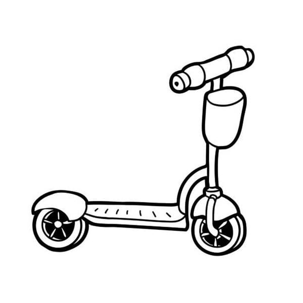 Desenho de Patinete para Crianças para Colorir e Pintar