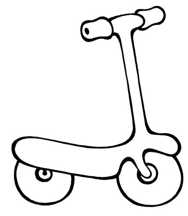Desenho de uma Patinete para Colorir e Pintar