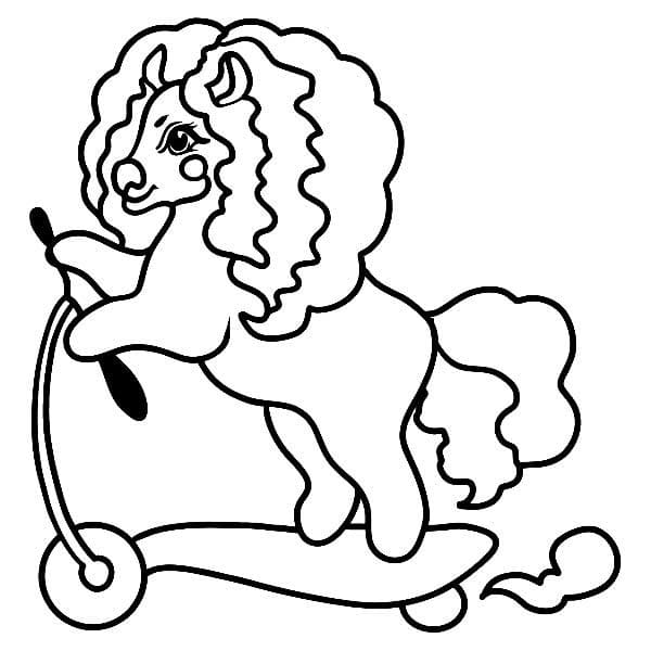 Desenho Patinete Pdf para Imprimir e Pintar