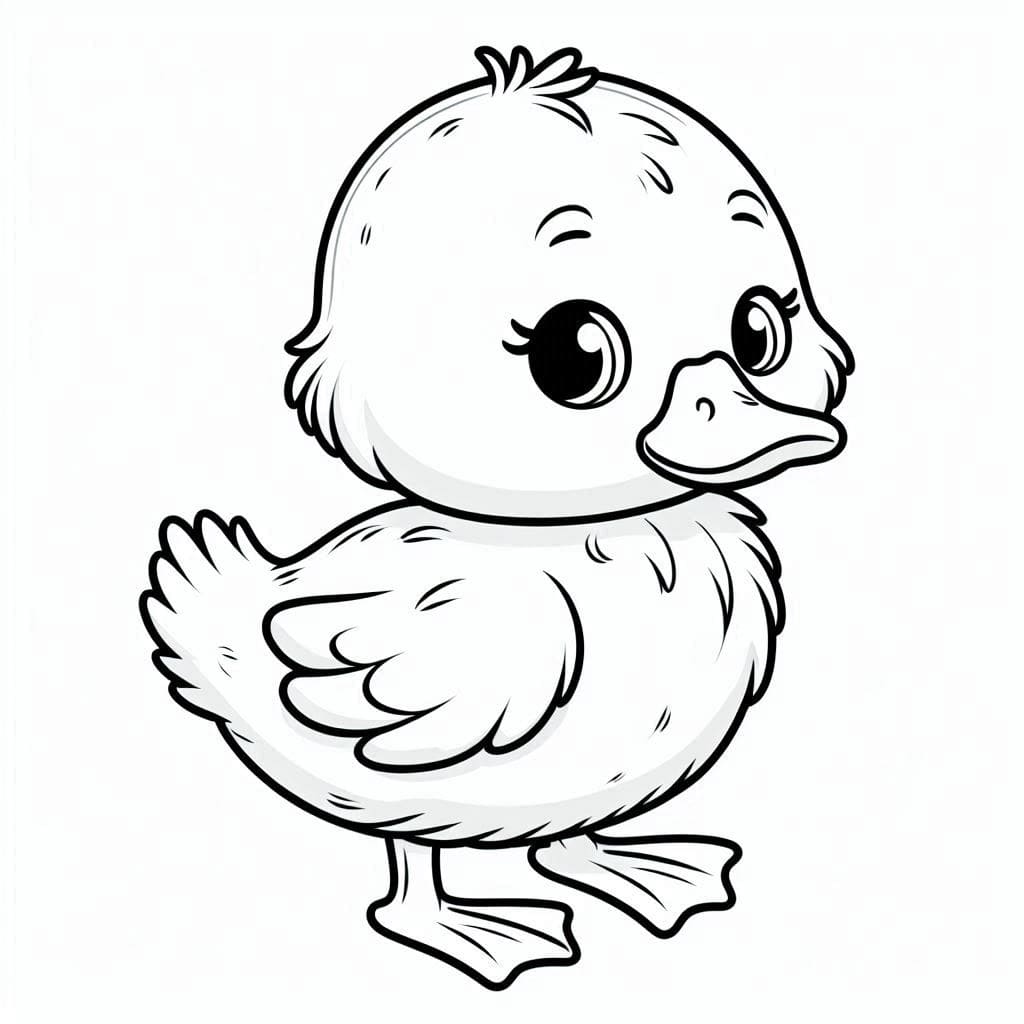 Desenhos de Patinho Adorável para Colorir e Pintar