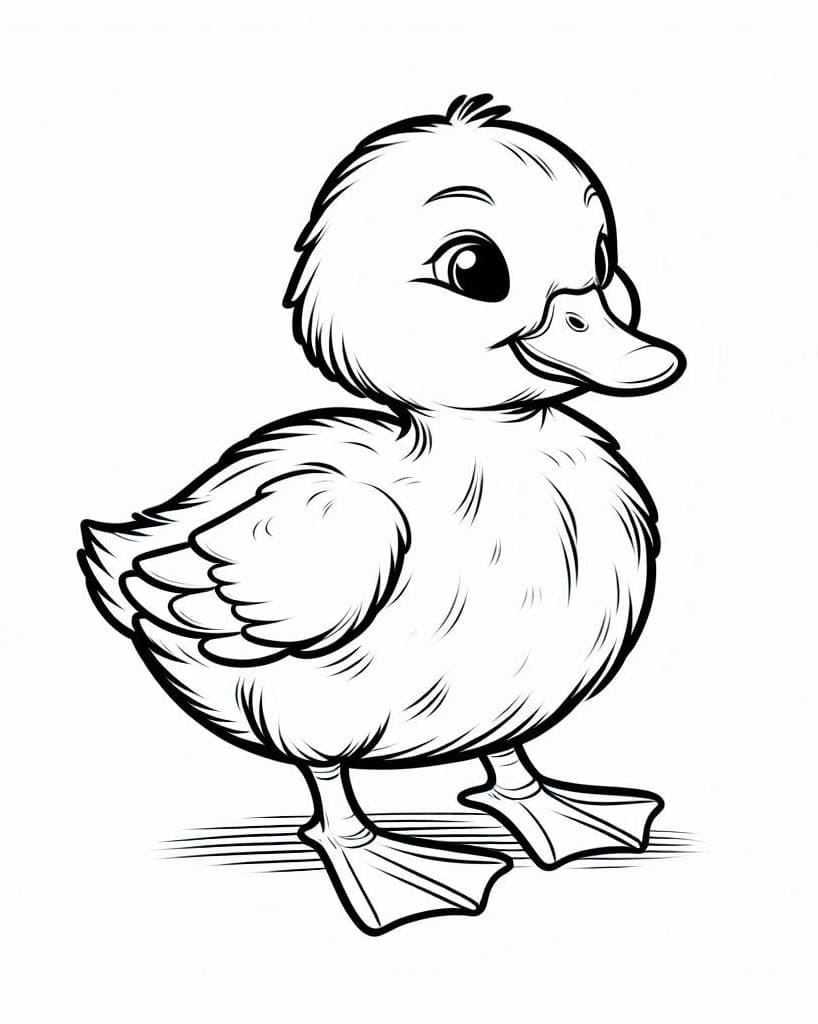 Desenhos de Patinho Alegre para Colorir e Pintar