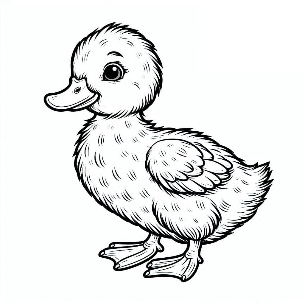 Desenhos de Patinho Imprimivel para Crianças para Colorir e Pintar