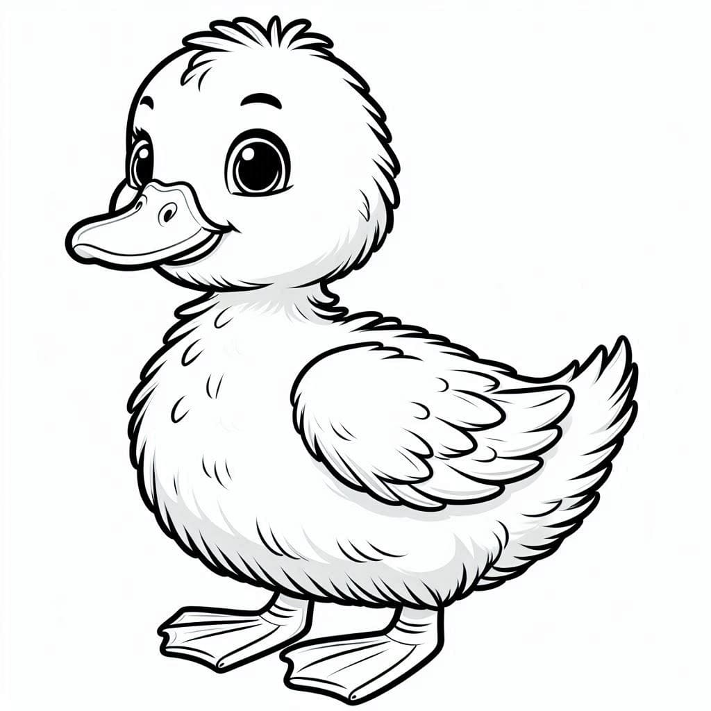 Desenhos de Patinho Sorridente para Colorir e Pintar