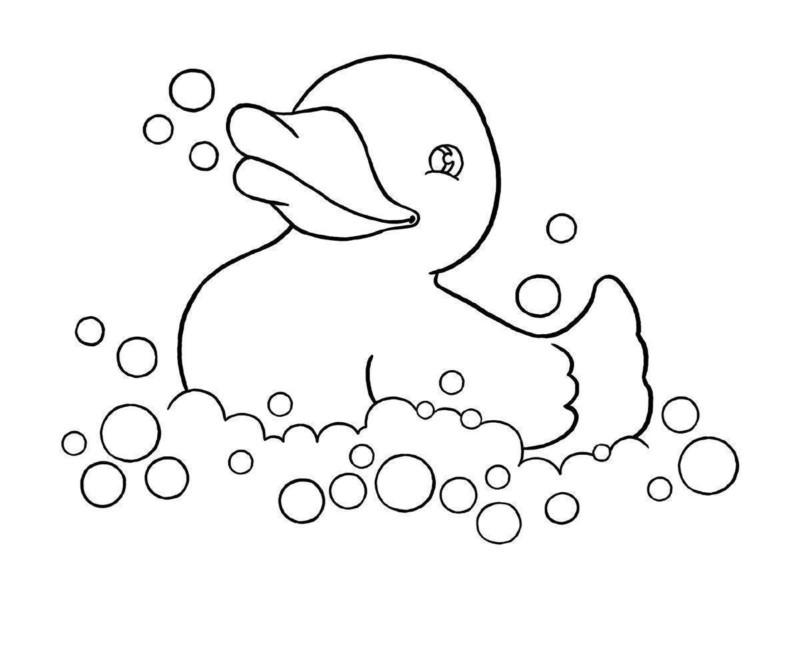 Desenho de Patinho na Banheira para Pintar Pdf Grátis