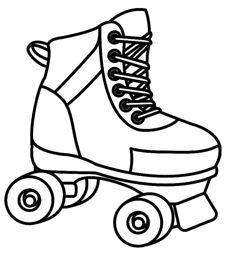 Desenho de Foto de Patins para Colorir e Pintar