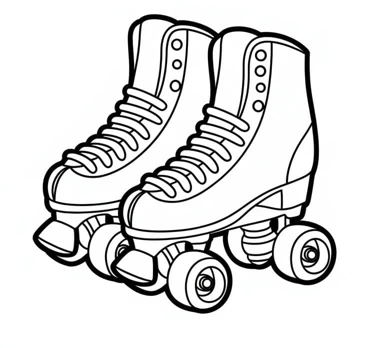Desenho de Lindos Patins para Colorir e Pintar
