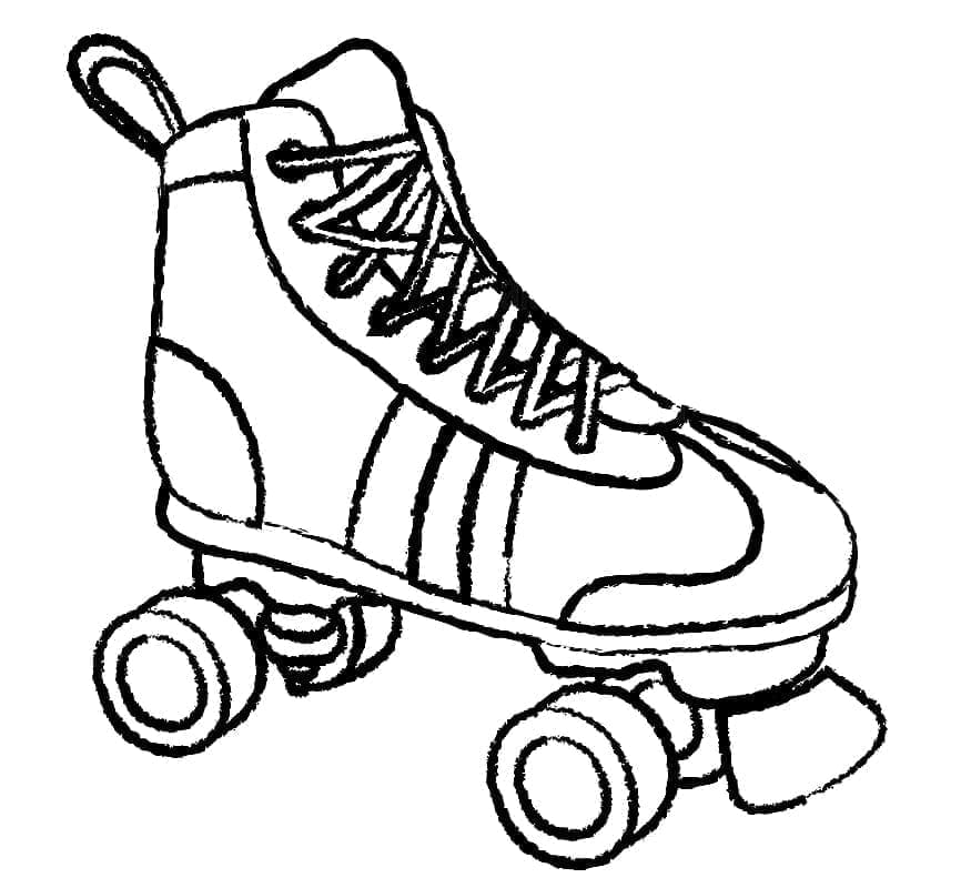 Desenho de Patins 4 para Colorir e Pintar