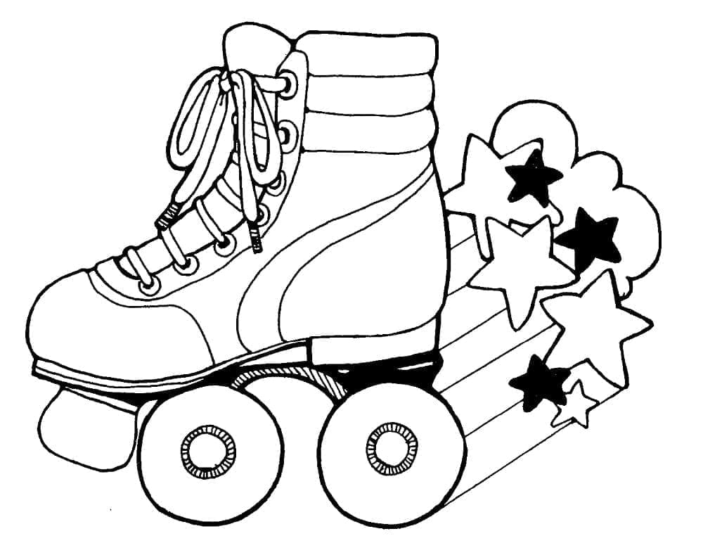 Desenho de Patins Grátis para Crianças para Colorir e Pintar
